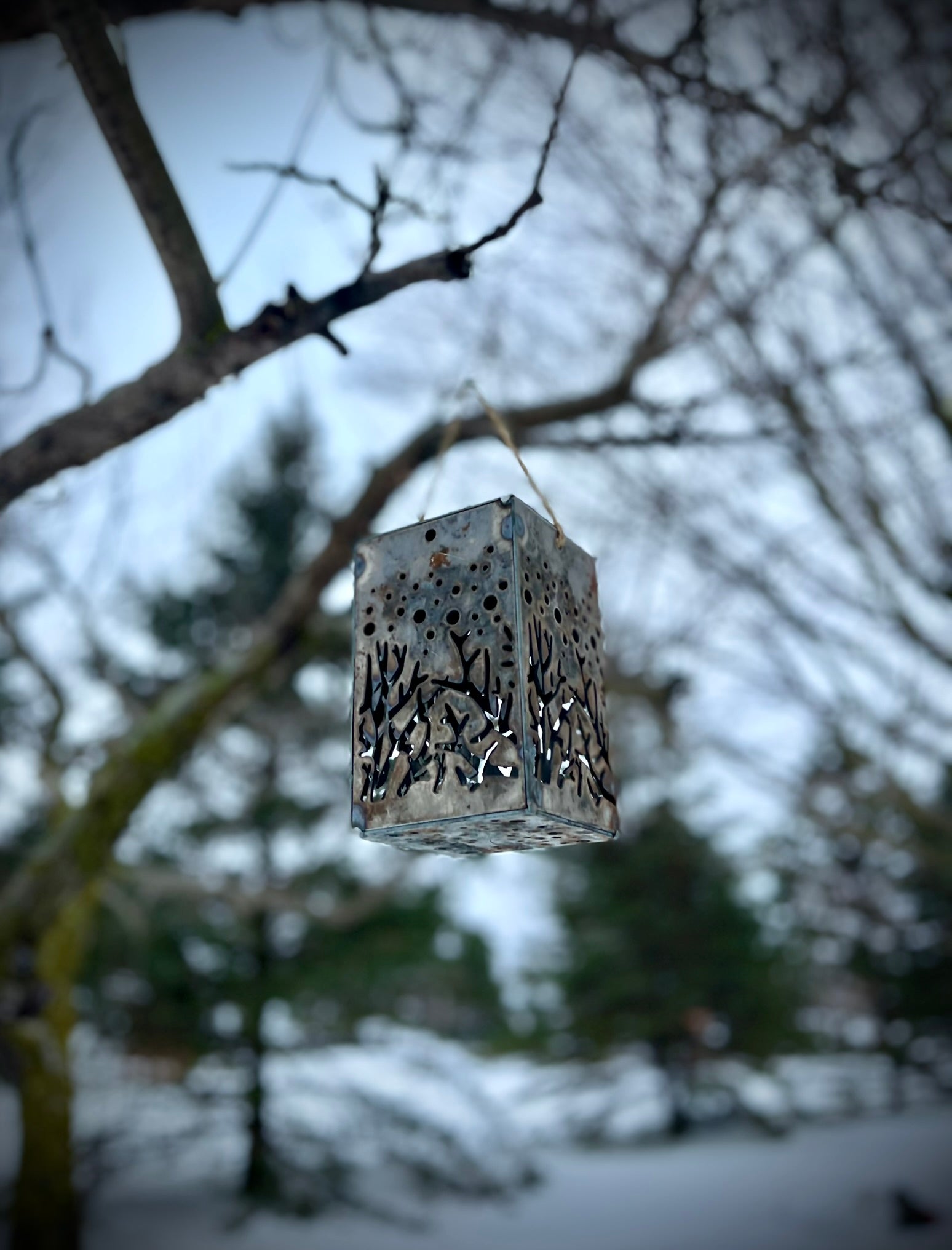 solar hanging plant light Starry Forest Steel Hanging Solar Light