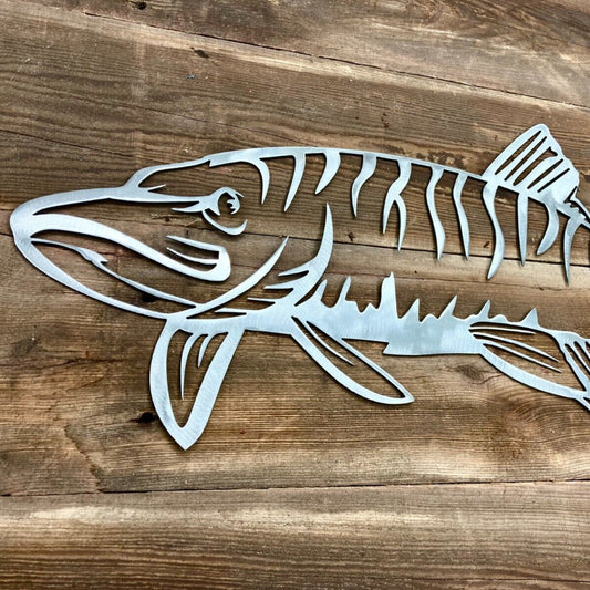 Hollow Tiger Musky - cabin sign - fish - Northern Forge, LLC