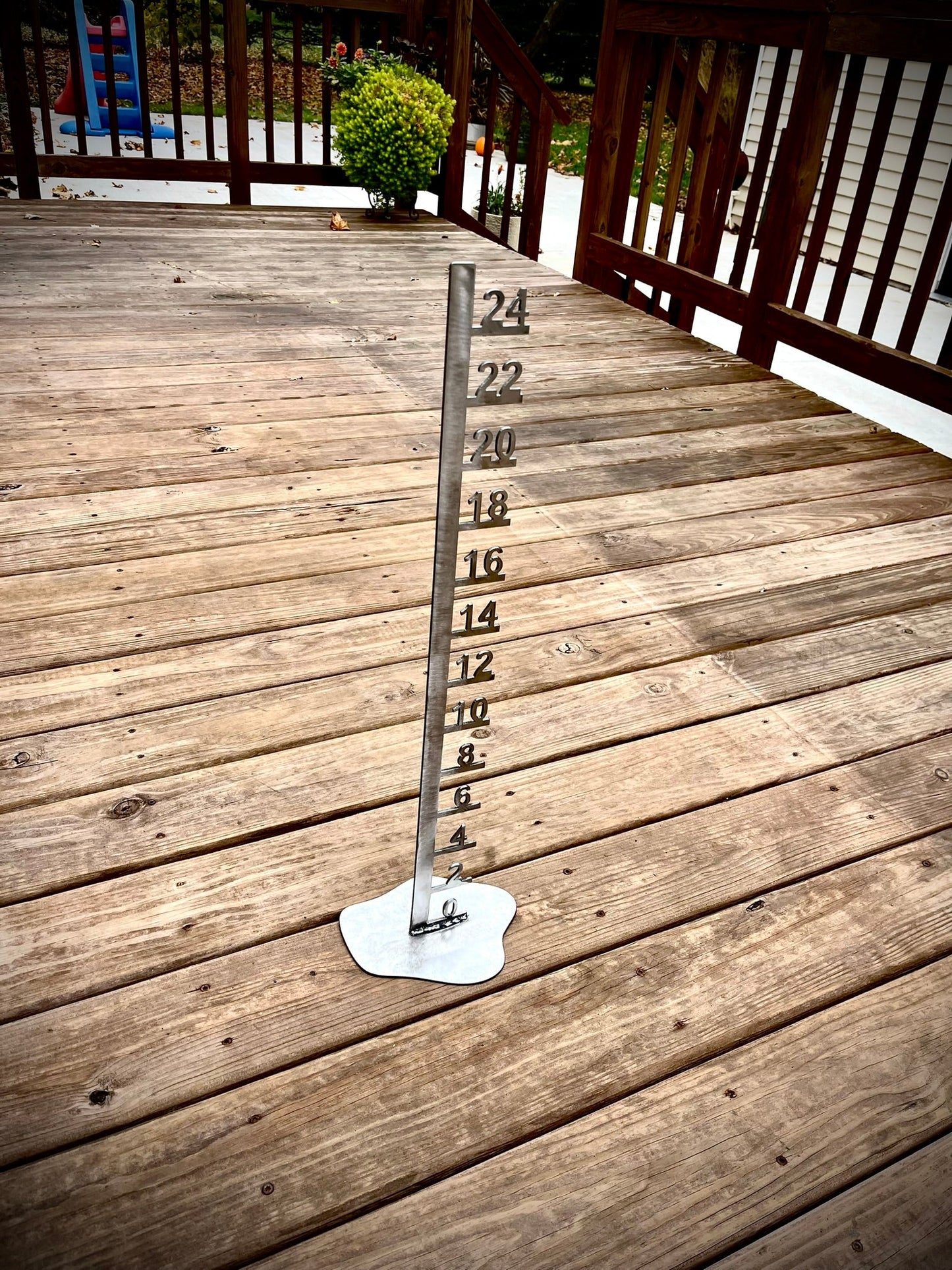 Large Metal Free Standing Patio Snow Gauge - 12-inch, 24-inch, 36-inch - 36-inch Snow Gauge - free standing snow gauge - Northern Forge, LLC