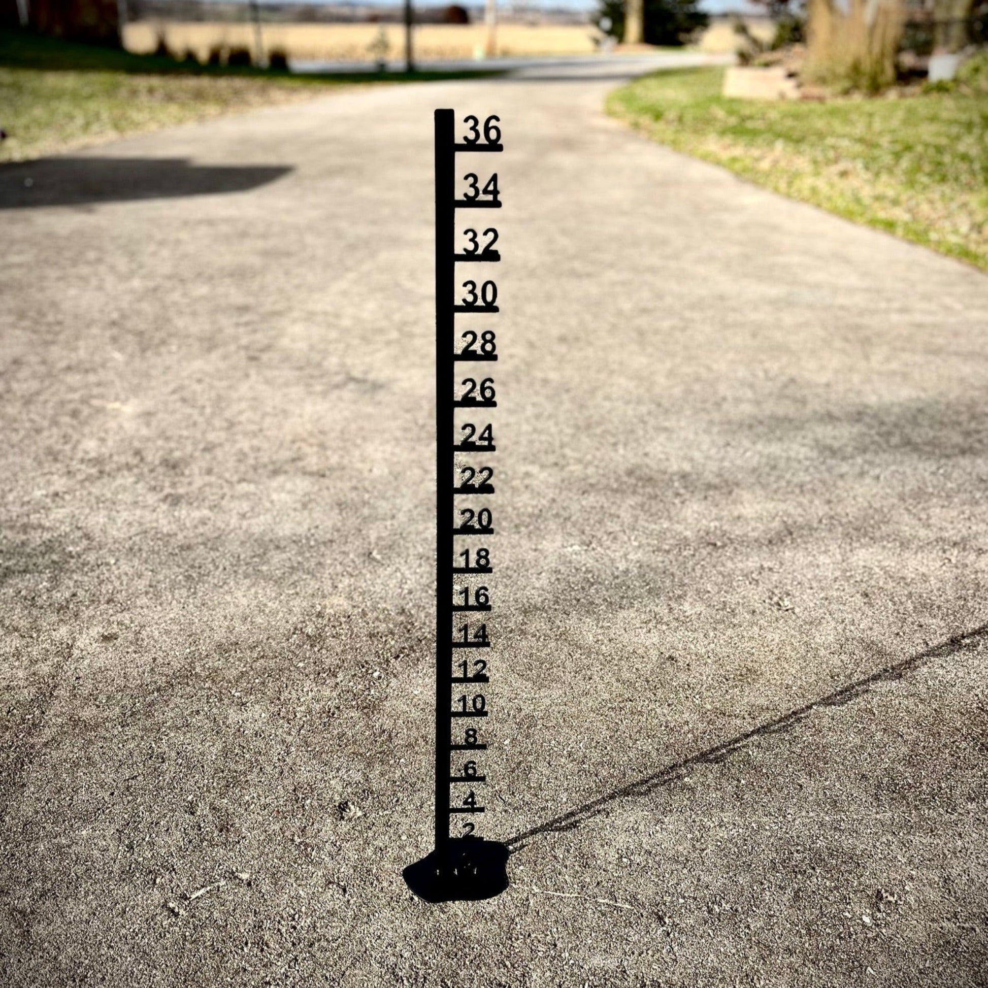 Large Metal Free Standing Patio Snow Gauge - 12-inch, 24-inch, 36-inch - 36-inch Snow Gauge - free standing snow gauge - Northern Forge, LLC