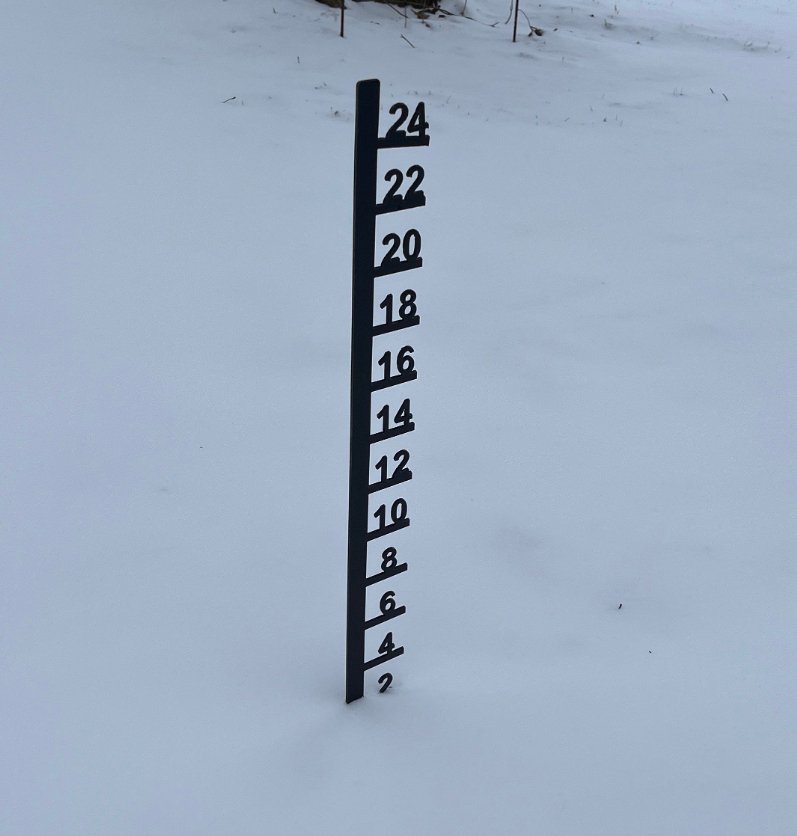 Simple Steel Snow Gauge - 12-inch, 24-inch, 36-inch - 36-inch Snow Gauge - Metal Snow Gauge - Northern Forge, LLC
