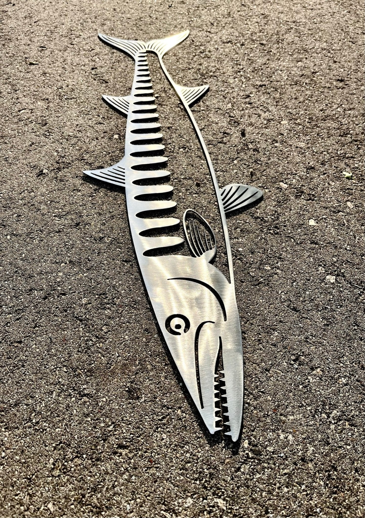 Metal Barracuda - cabin sign - fish - Northern Forge, LLC