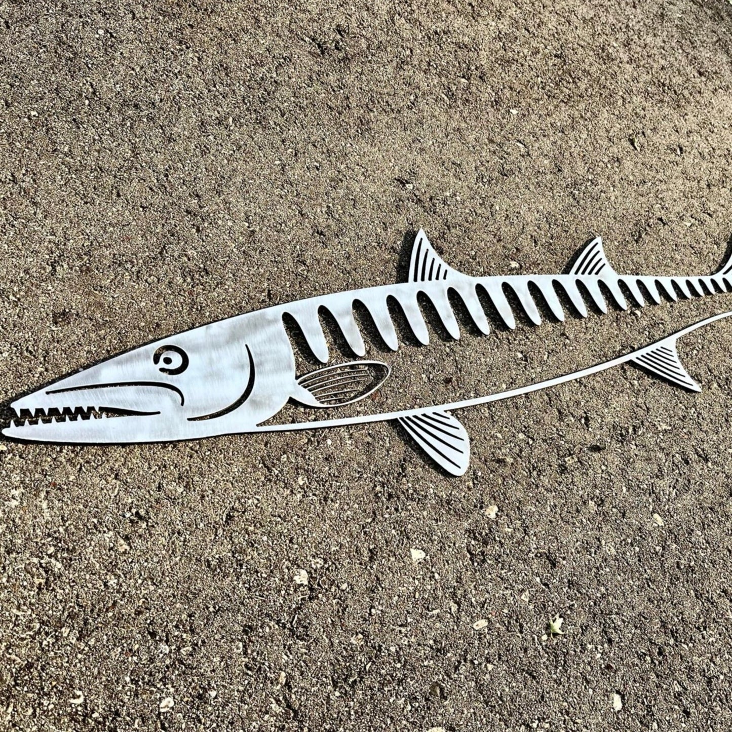 Metal Barracuda - cabin sign - fish - Northern Forge, LLC