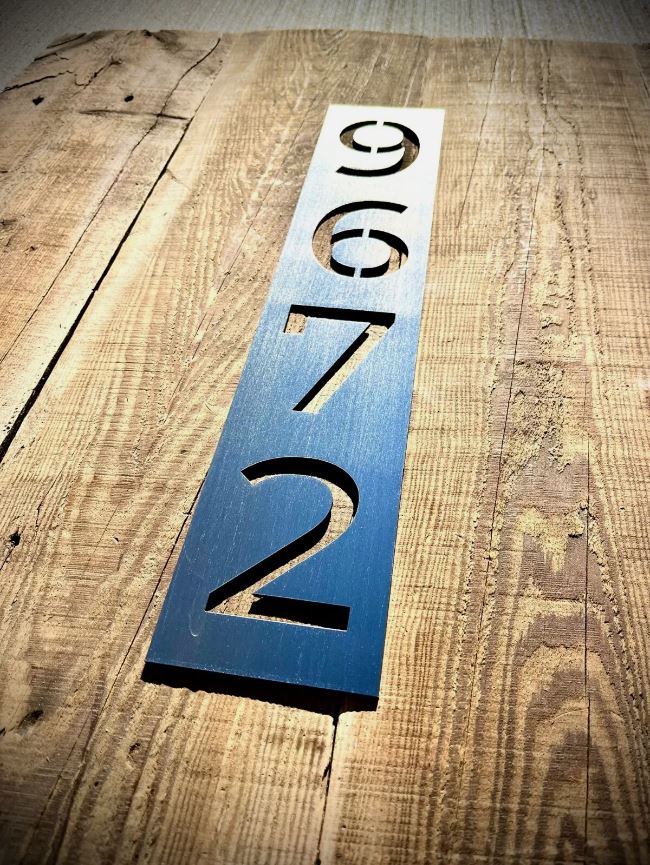 Metal House Address Sign - Vertical - address - industrial address sign - Northern Forge, LLC