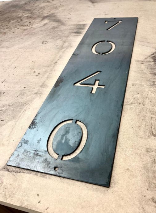 Metal House Address Sign - Vertical - address - industrial address sign - Northern Forge, LLC