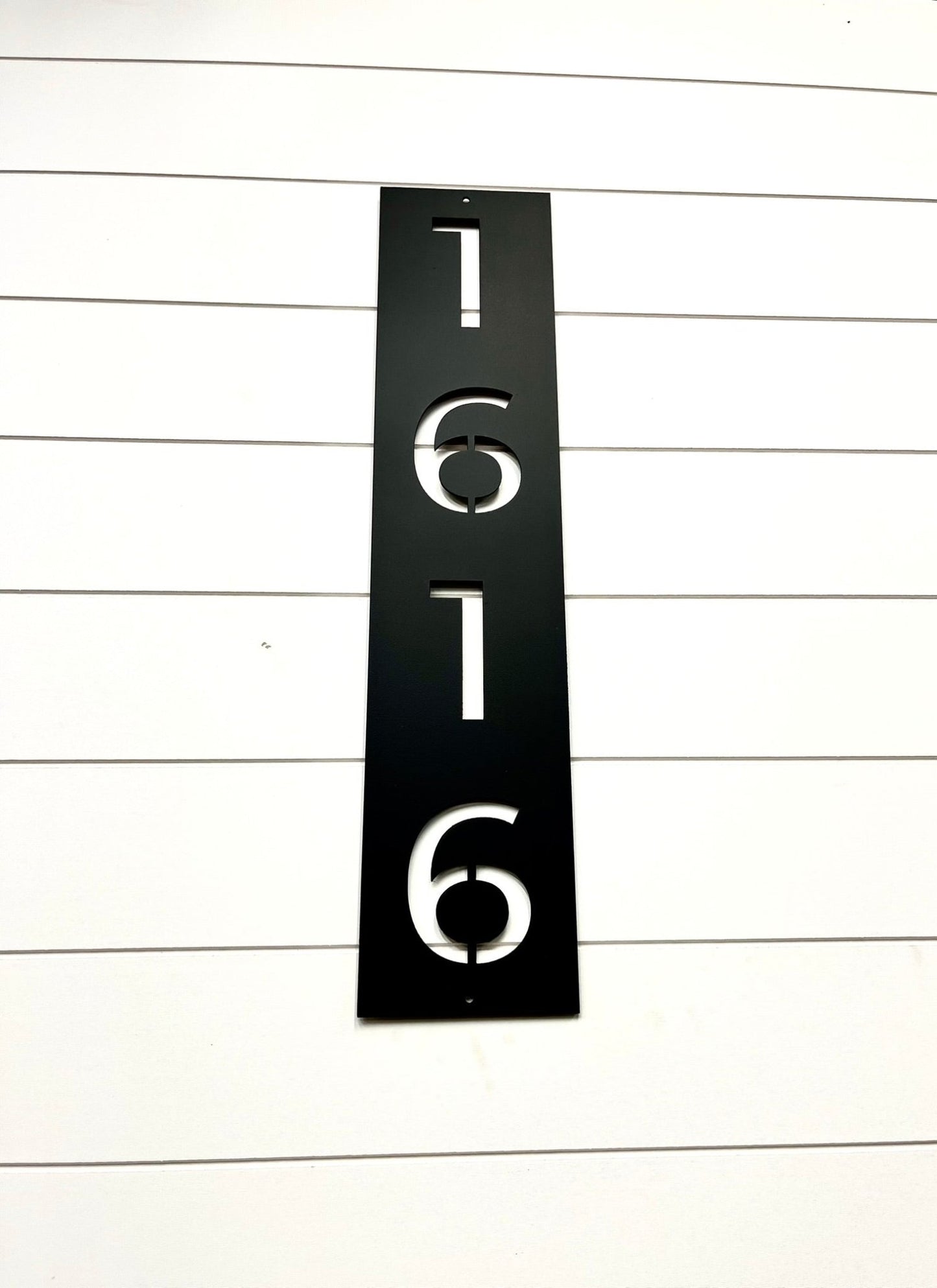 Metal House Address Sign - Vertical - Black - address - black address sign - Northern Forge, LLC