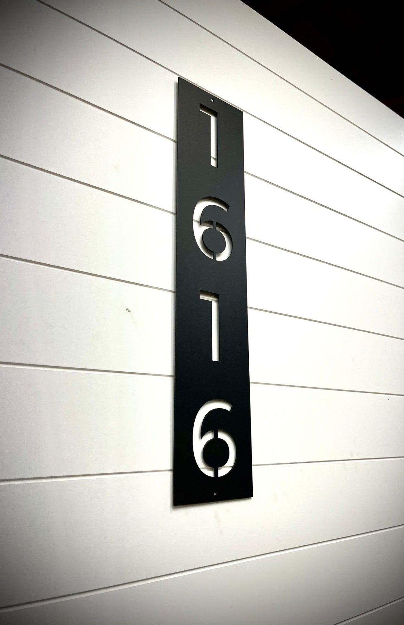 Metal House Address Sign - Vertical - Black - address - black address sign - Northern Forge, LLC