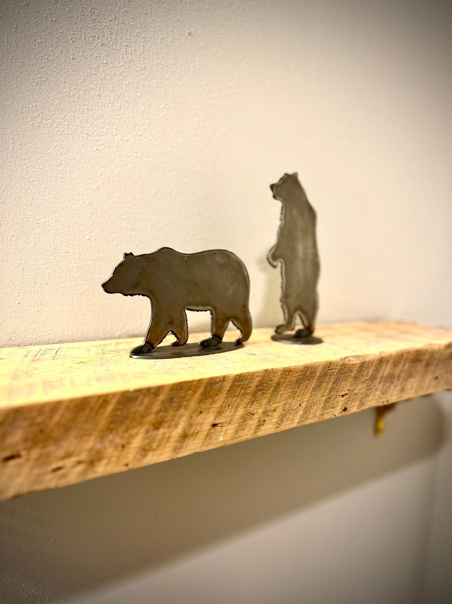 Metal Mantel Bear - bear decor shelf - cabin decor - Northern Forge, LLC