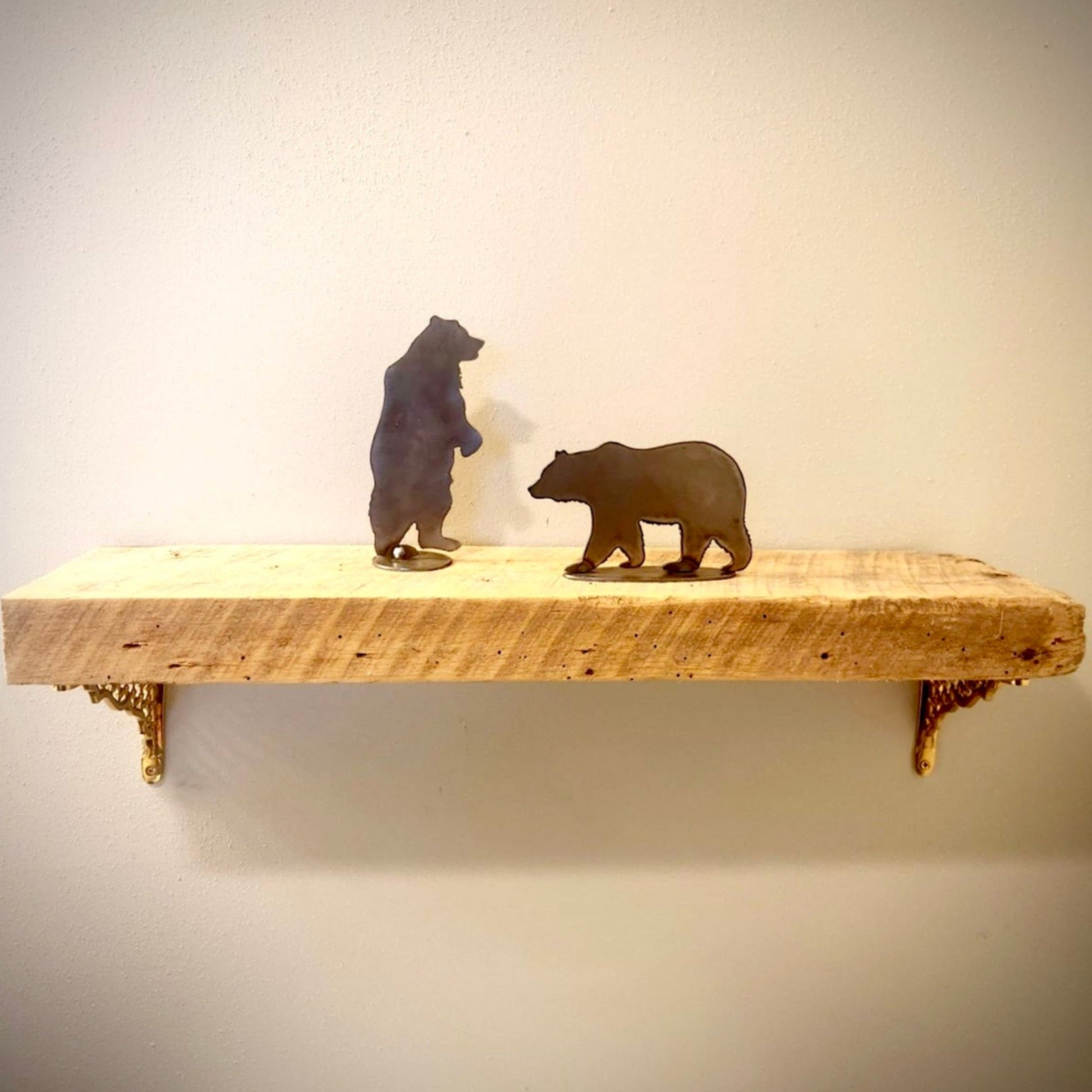 Metal Mantel Bear - bear decor shelf - cabin decor - Northern Forge, LLC