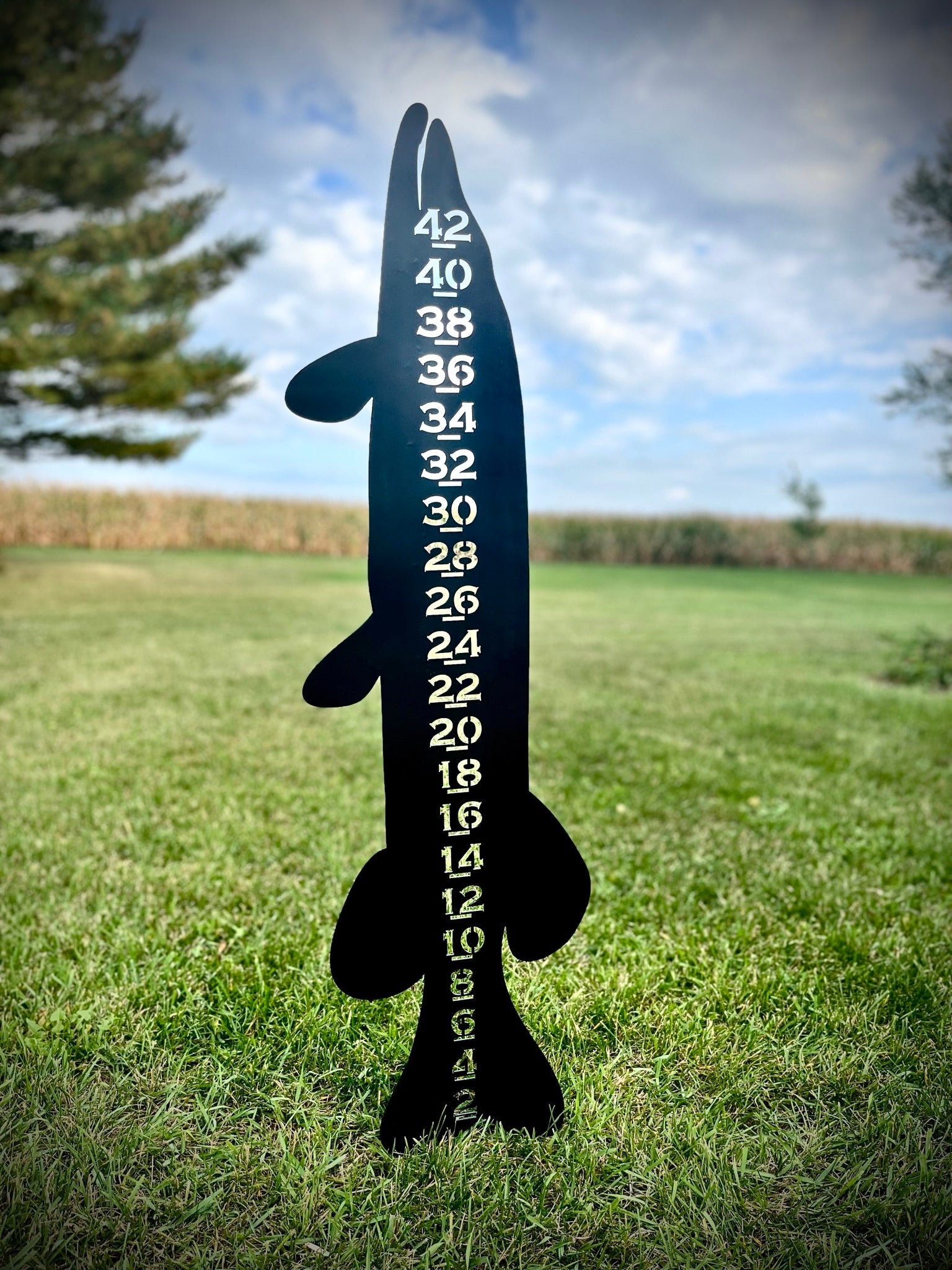 Metal Musky / Pike Snow Gauge - Steel - 42-inch - 36-inch Snow Gauge - fish - Northern Forge, LLC