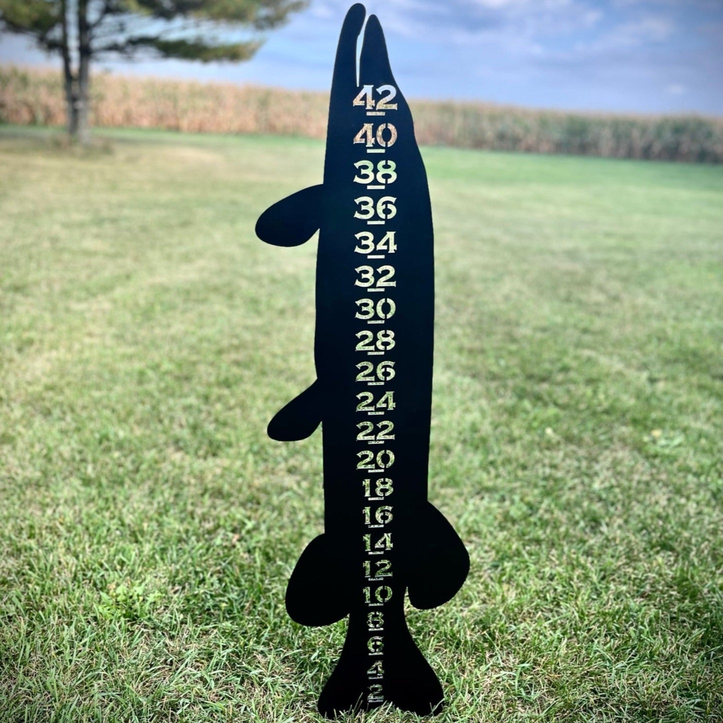 Metal Musky / Pike Snow Gauge - Steel - 42-inch - 36-inch Snow Gauge - fish - Northern Forge, LLC