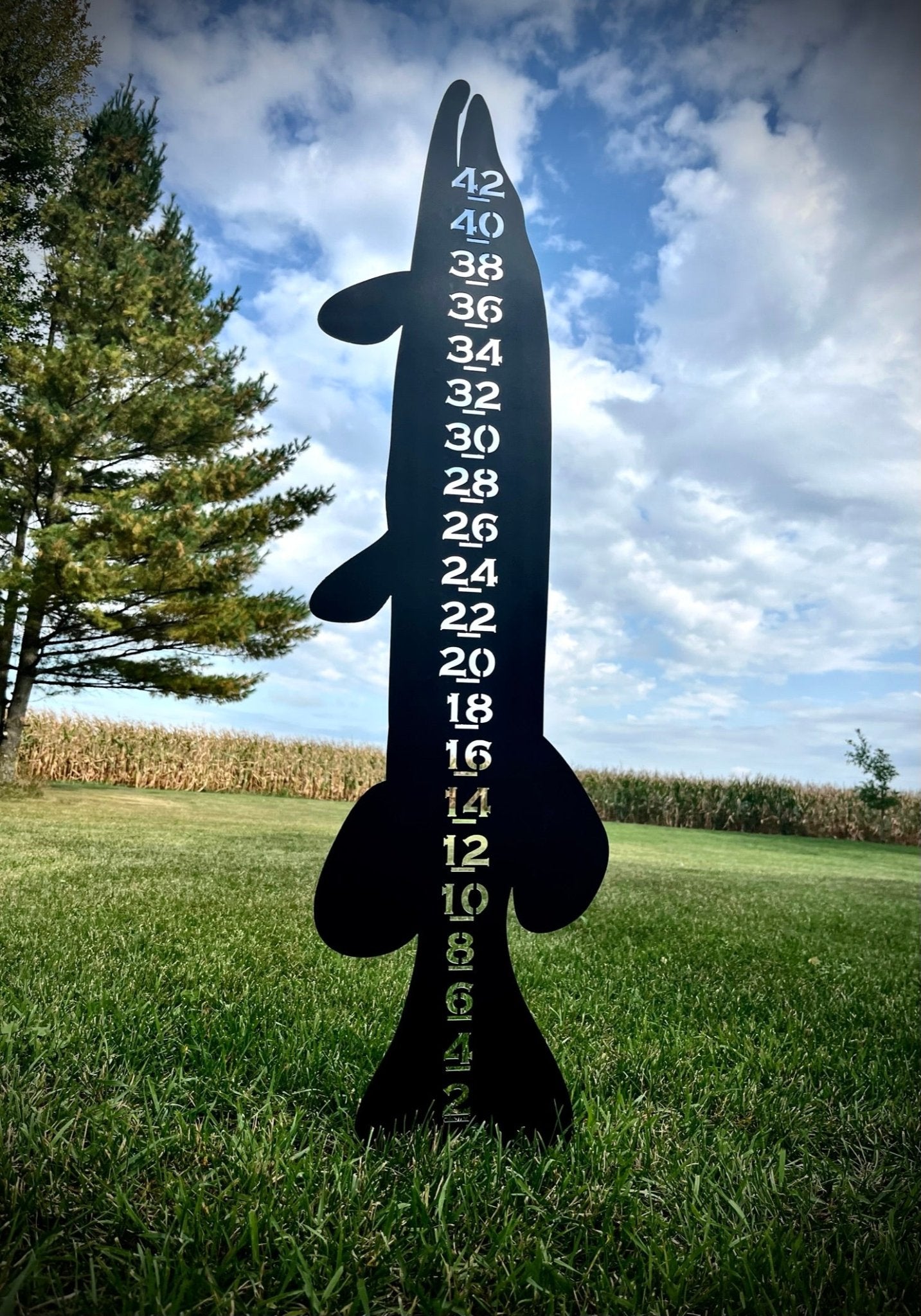 Metal Musky / Pike Snow Gauge - Steel - 42-inch - 36-inch Snow Gauge - fish - Northern Forge, LLC