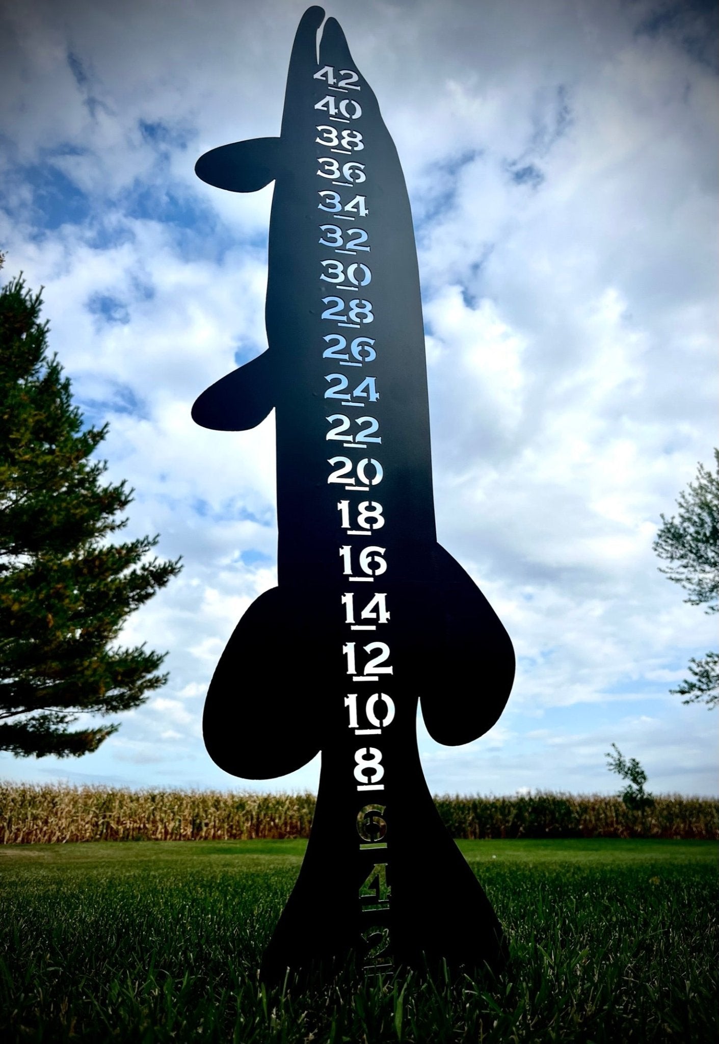 Metal Musky / Pike Snow Gauge - Steel - 42-inch - 36-inch Snow Gauge - fish - Northern Forge, LLC