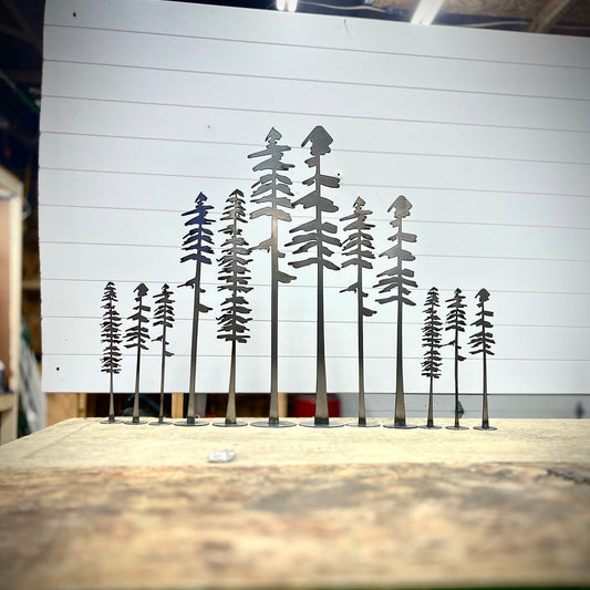 Metal Standing Pine Trees with Base - home - home decor - Northern Forge, LLC