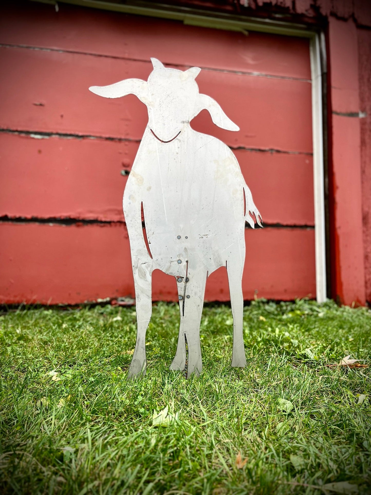 Ol' Goat Yard Art w/ Ground Stake - farm art - goat sculpture - Northern Forge, LLC