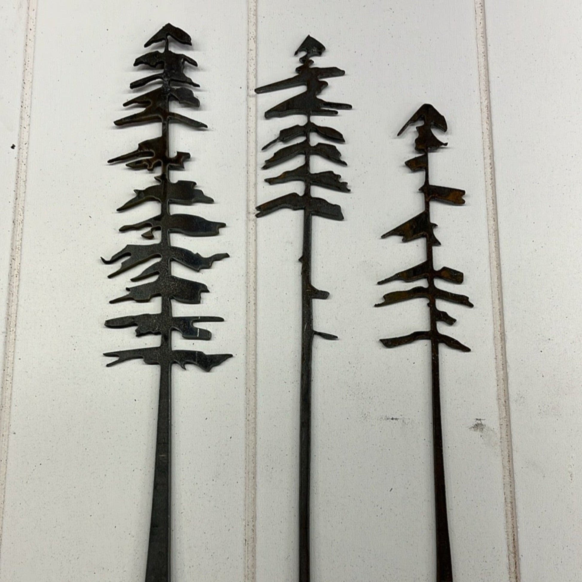 Raw Steel Pine Trees - Wall Art - home - home decor - Northern Forge, LLC