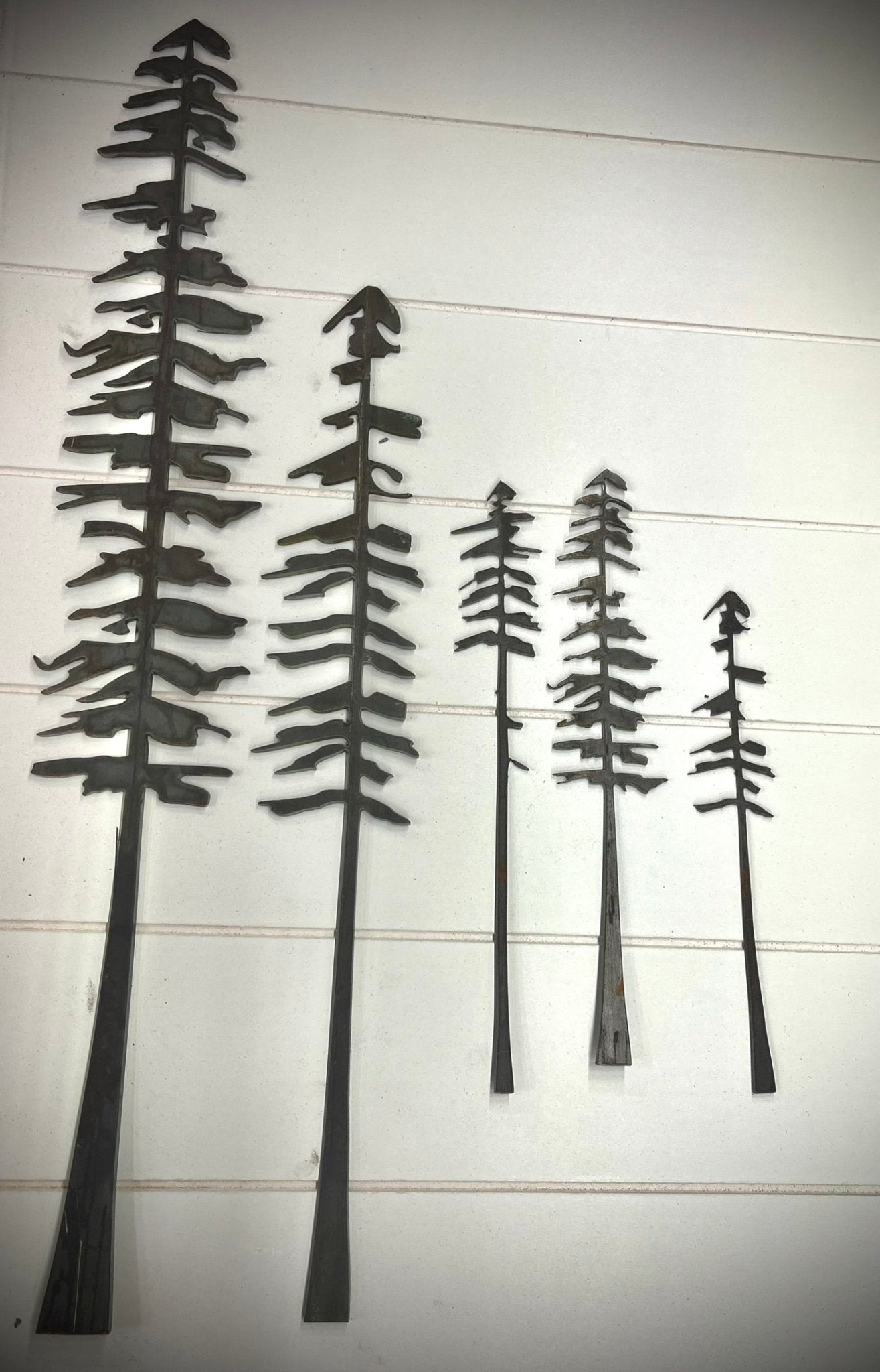 Raw Steel Pine Trees - Wall Art - home - home decor - Northern Forge, LLC