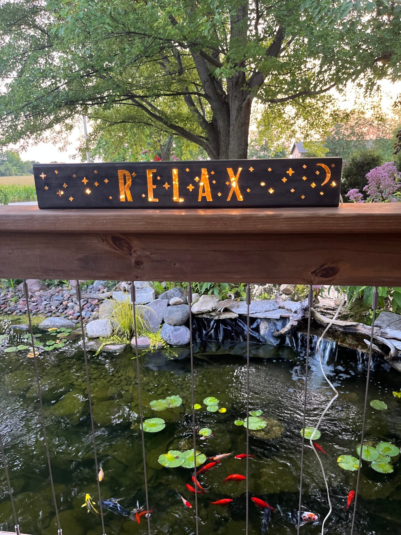 "Relax" Night Sky Metal Tube Light - landscape lighting - Luminary tube - Northern Forge, LLC