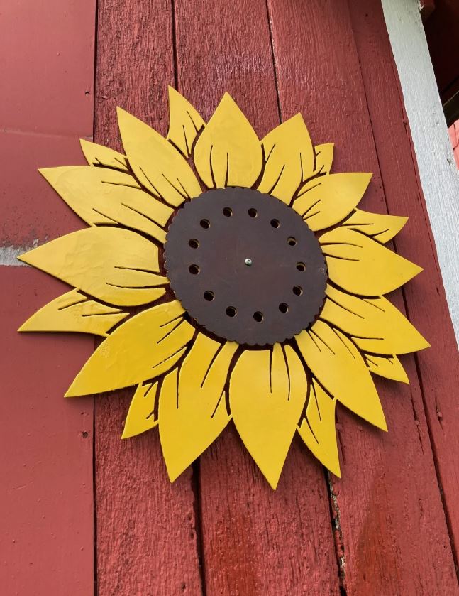 Rustic Metal Sunflower - forever rose - garden - Northern Forge, LLC