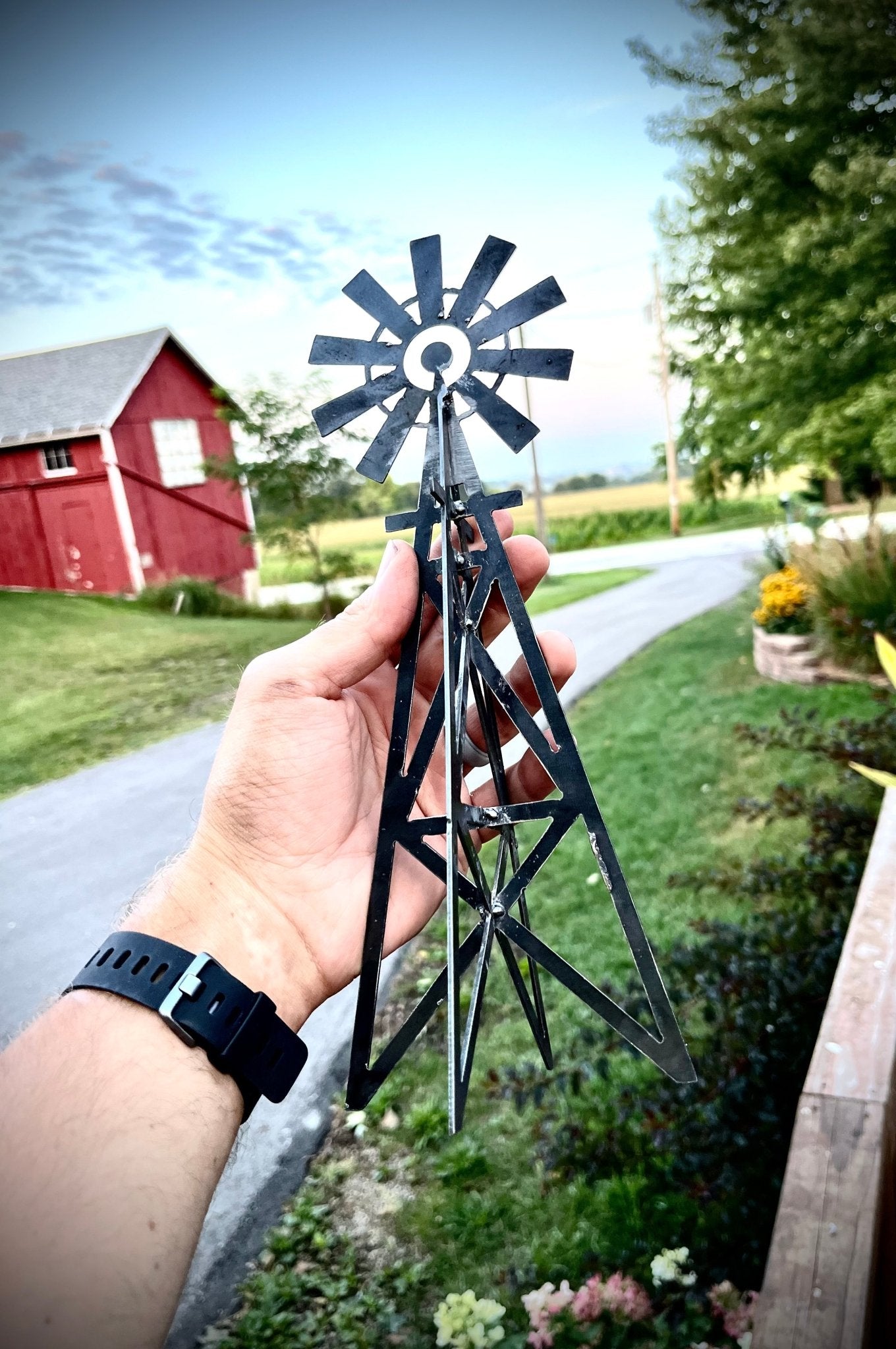 Rustic Windmill Ornament - garden - garden windmill - Northern Forge, LLC