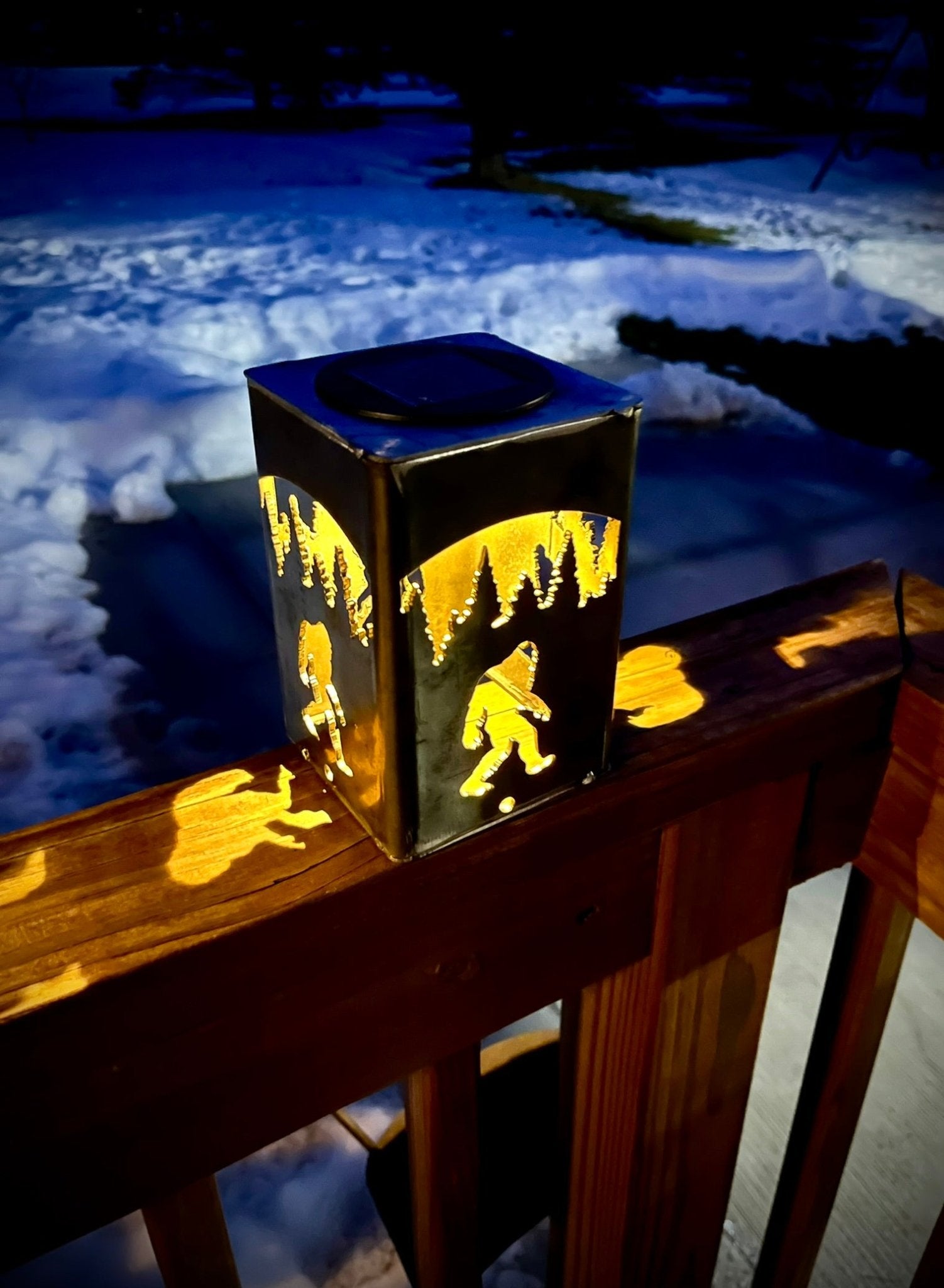 Sasquatch Steel Solar Post Cap | 6 in. - accent lights - bigfoot deck post light - Northern Forge, LLC