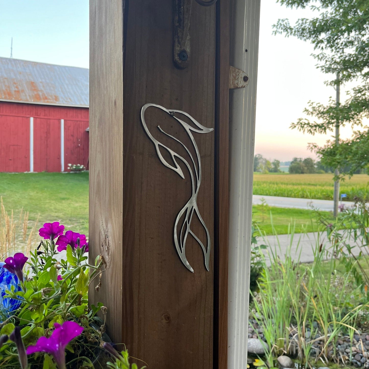 Simple Metal Koi Outline - cabin sign - fish - Northern Forge, LLC