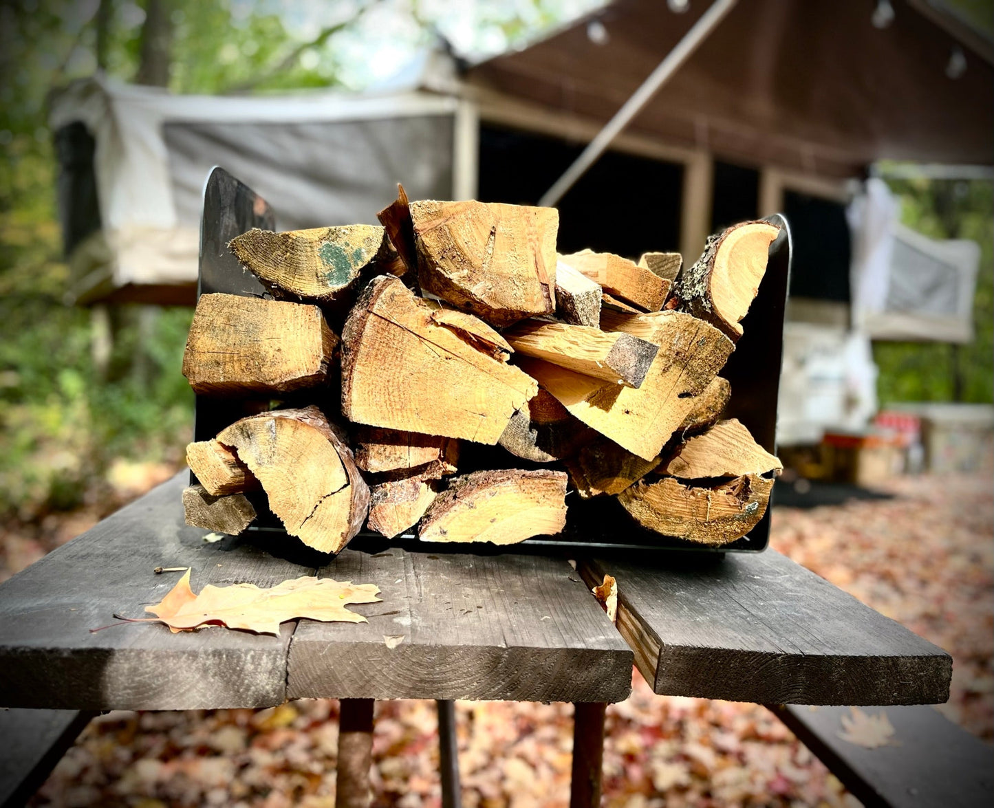 Simple Steel Indoor/Outdoor Firewood Rack - big game - cabin - Northern Forge, LLC