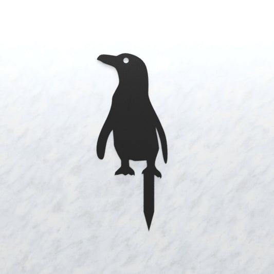 Single Metal Penguin Yard Stake - christmas decor - metal bird - Northern Forge, LLC