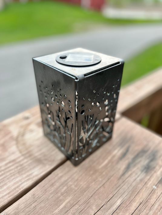 Starry Forest Steel Solar Cube | 6.5 in. - accent lights - landscape lighting - Northern Forge, LLC