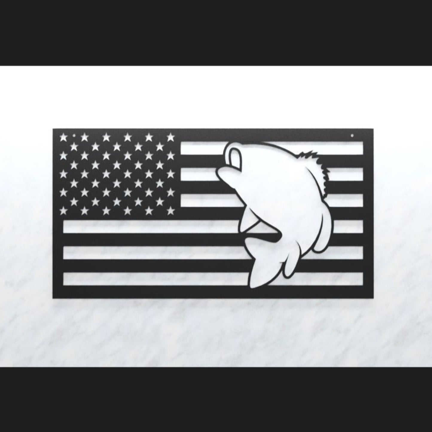 Steel Bass Fishing American Flag - fishing - fishing flag - Northern Forge, LLC