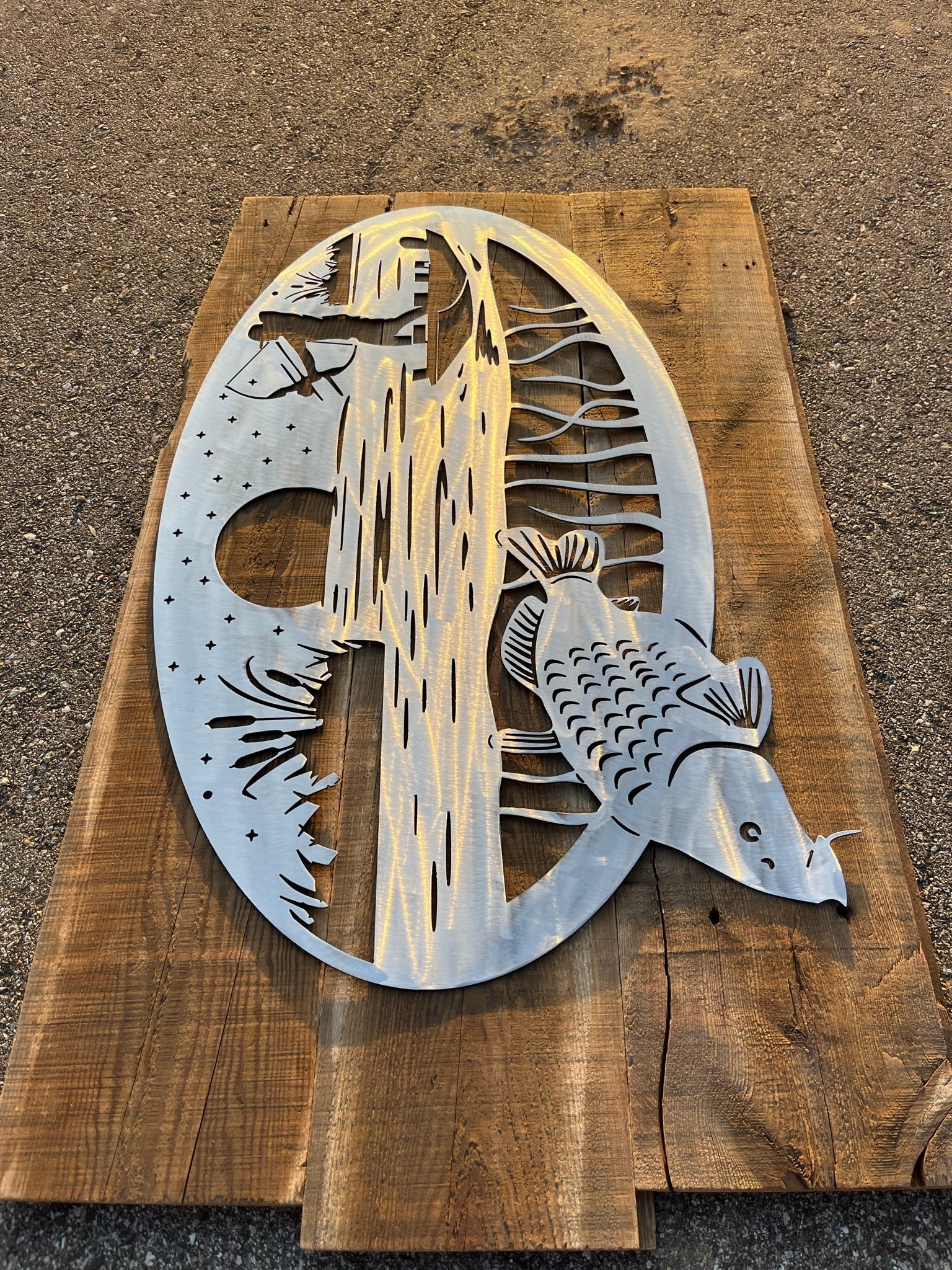 Steel Bowfishing Carp Wall Art - bow fishing sign - bow hanger - Northern Forge, LLC