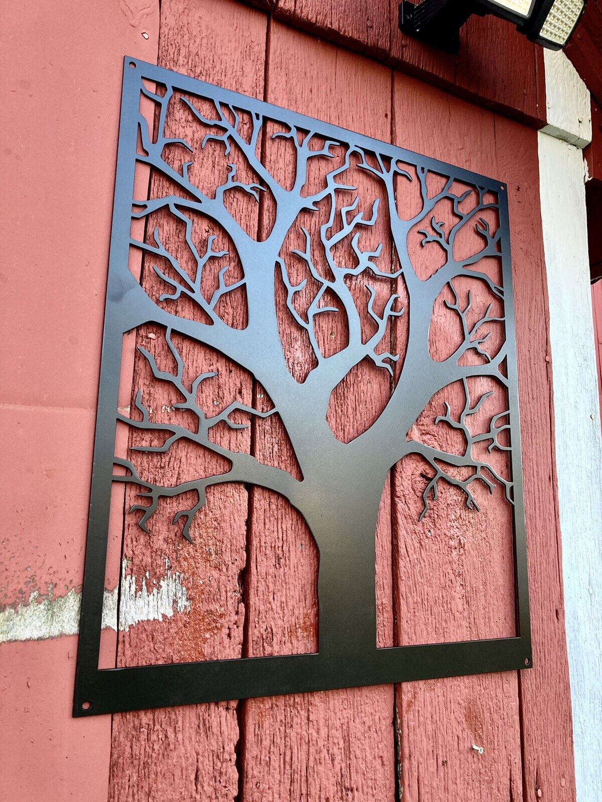 Steel Farmhouse Burr Oak Tree Wall Art - garden - home - Northern Forge, LLC