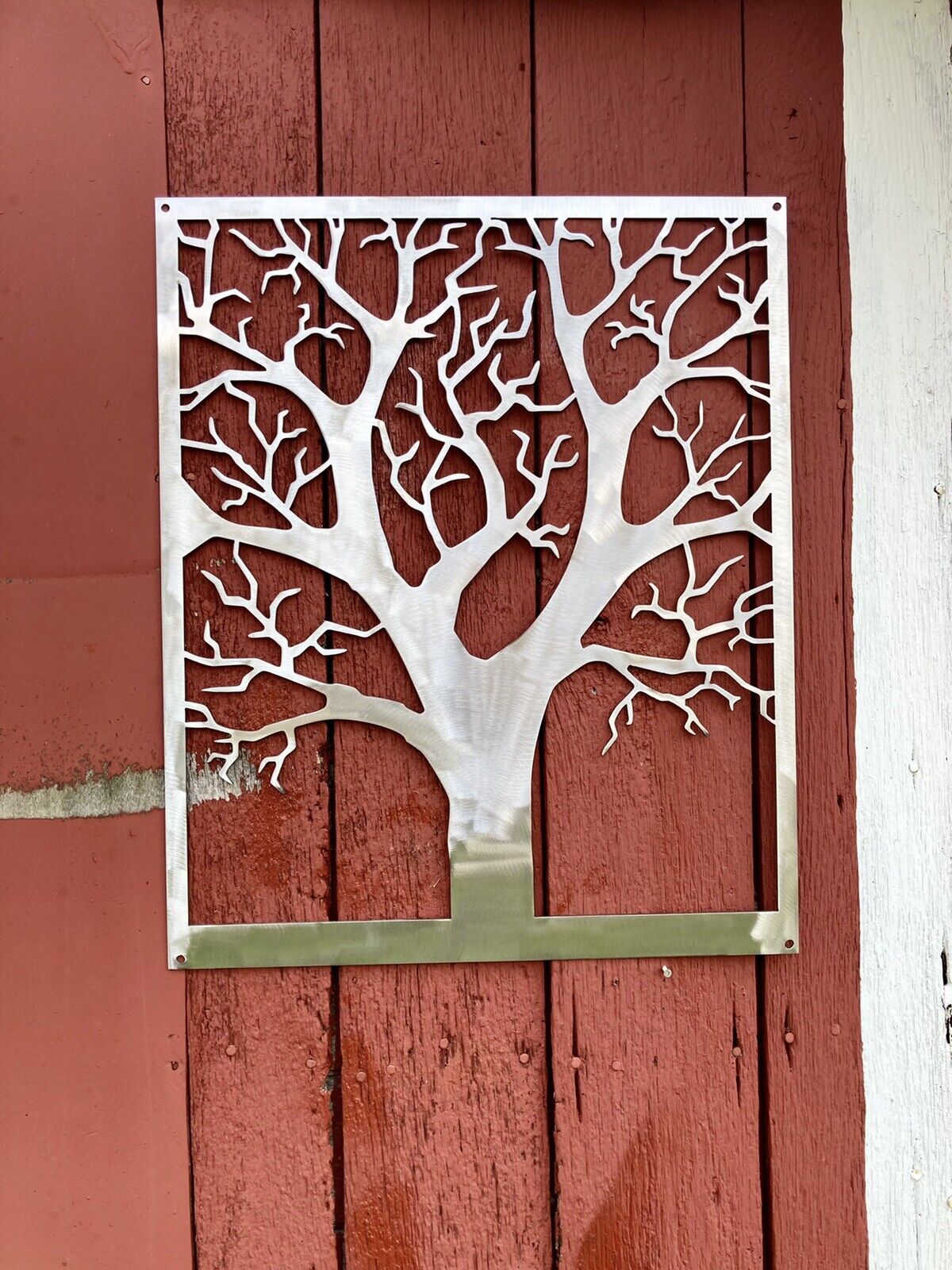 Steel Farmhouse Burr Oak Tree Wall Art - garden - home - Northern Forge, LLC