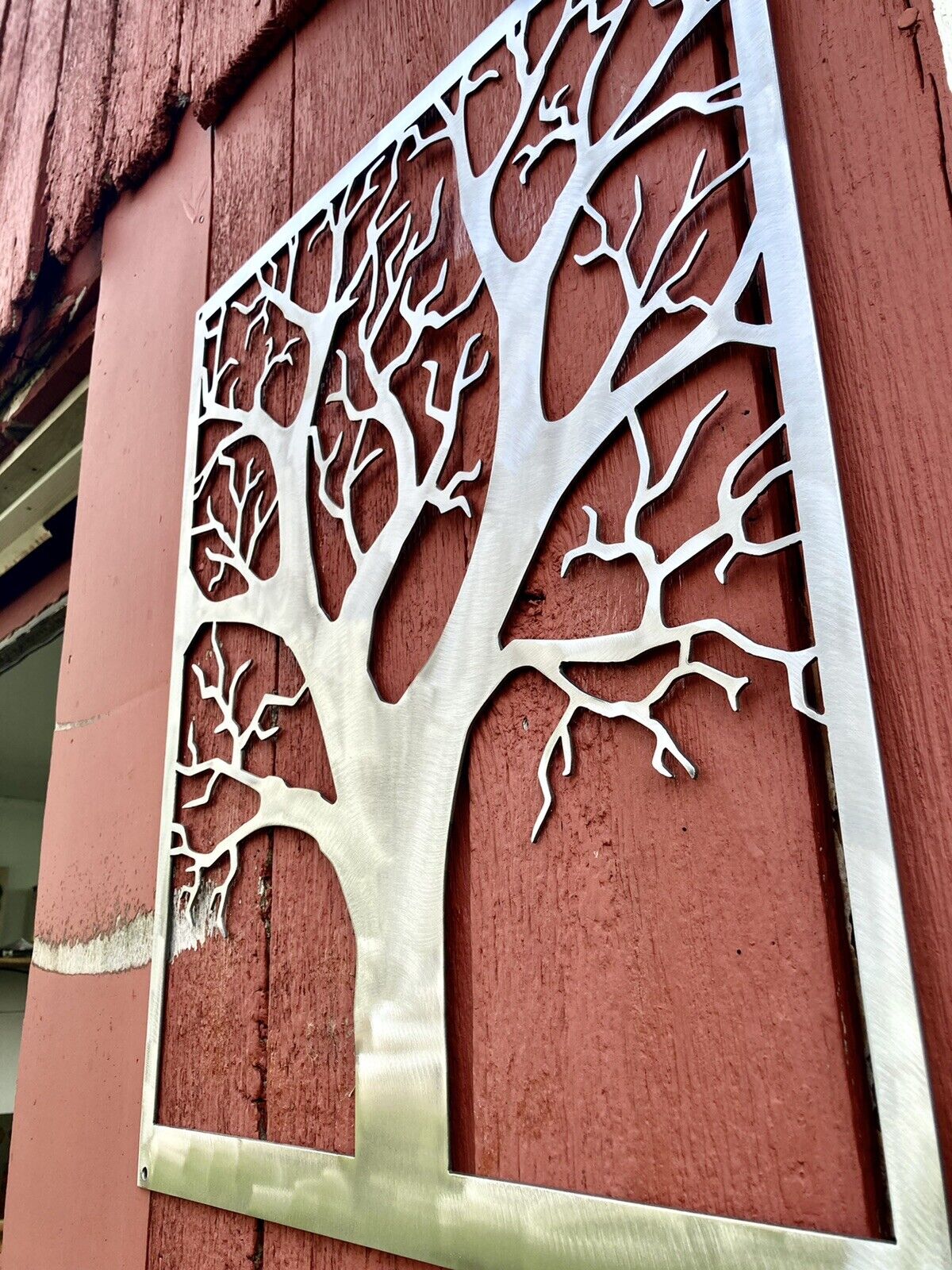 Steel Farmhouse Burr Oak Tree Wall Art - garden - home - Northern Forge, LLC