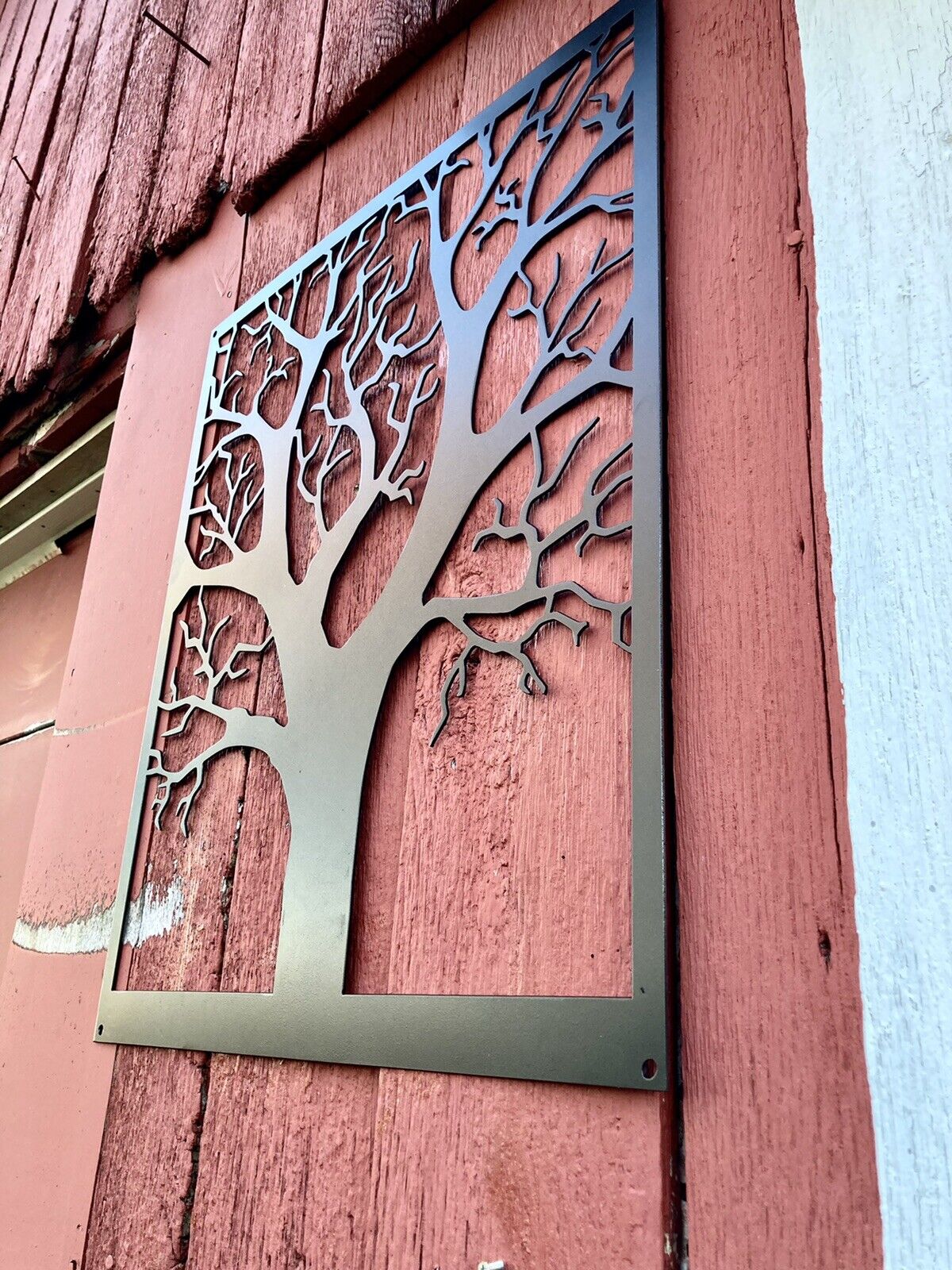 Steel Farmhouse Burr Oak Tree Wall Art - garden - home - Northern Forge, LLC