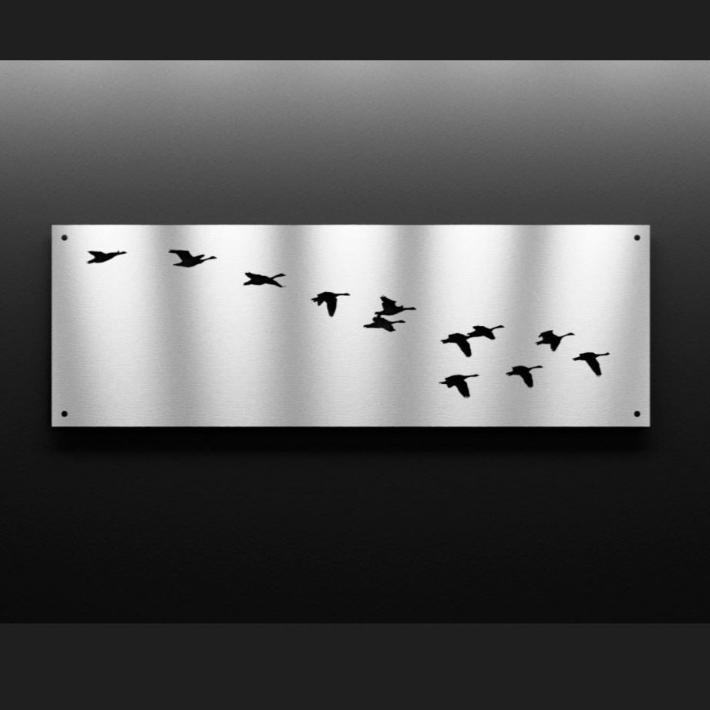 Steel Flock of Geese Sign - duck decals - flock birds wall art - Northern Forge, LLC