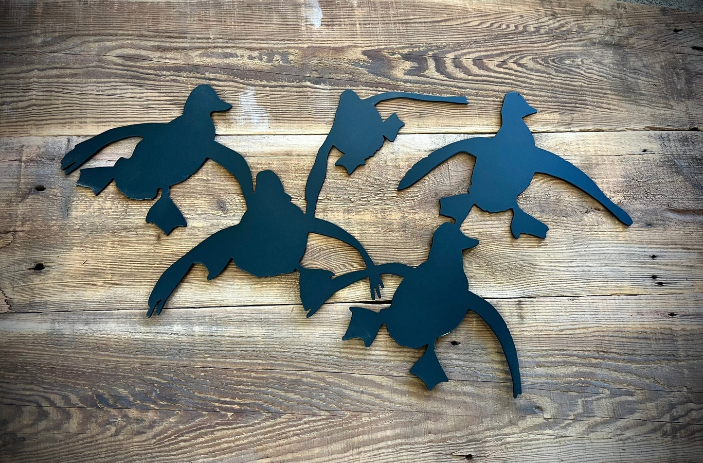 Steel Flock of Landing Ducks Wall Art - duck decals - flock ducks decal - Northern Forge, LLC