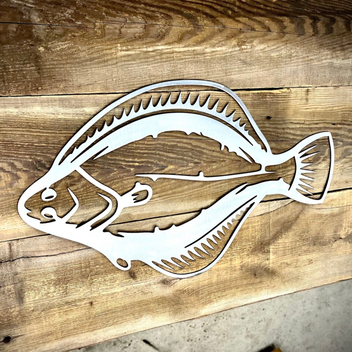 Steel Flounder / Halibut Wall Art - cabin sign - fish - Northern Forge, LLC