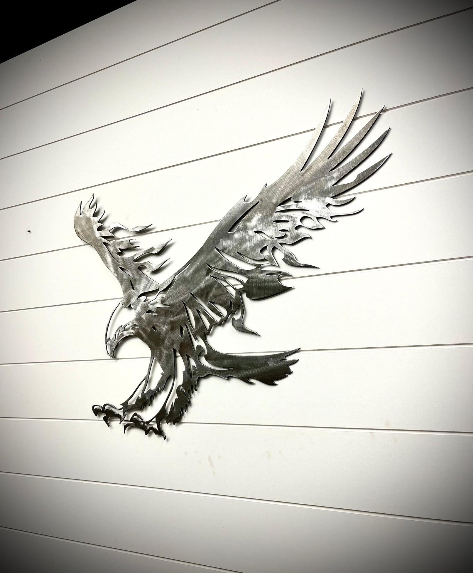 Steel Flying Bald Eagle Wall Art - duck decals - home - Northern Forge, LLC