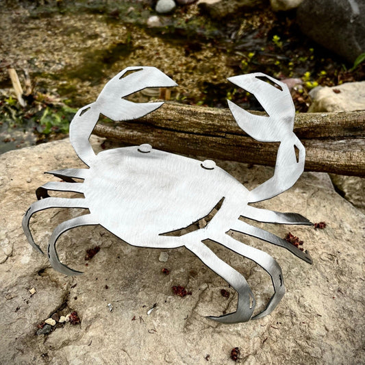 Steel Landscape Crab - dock pelican - farm art - Northern Forge, LLC