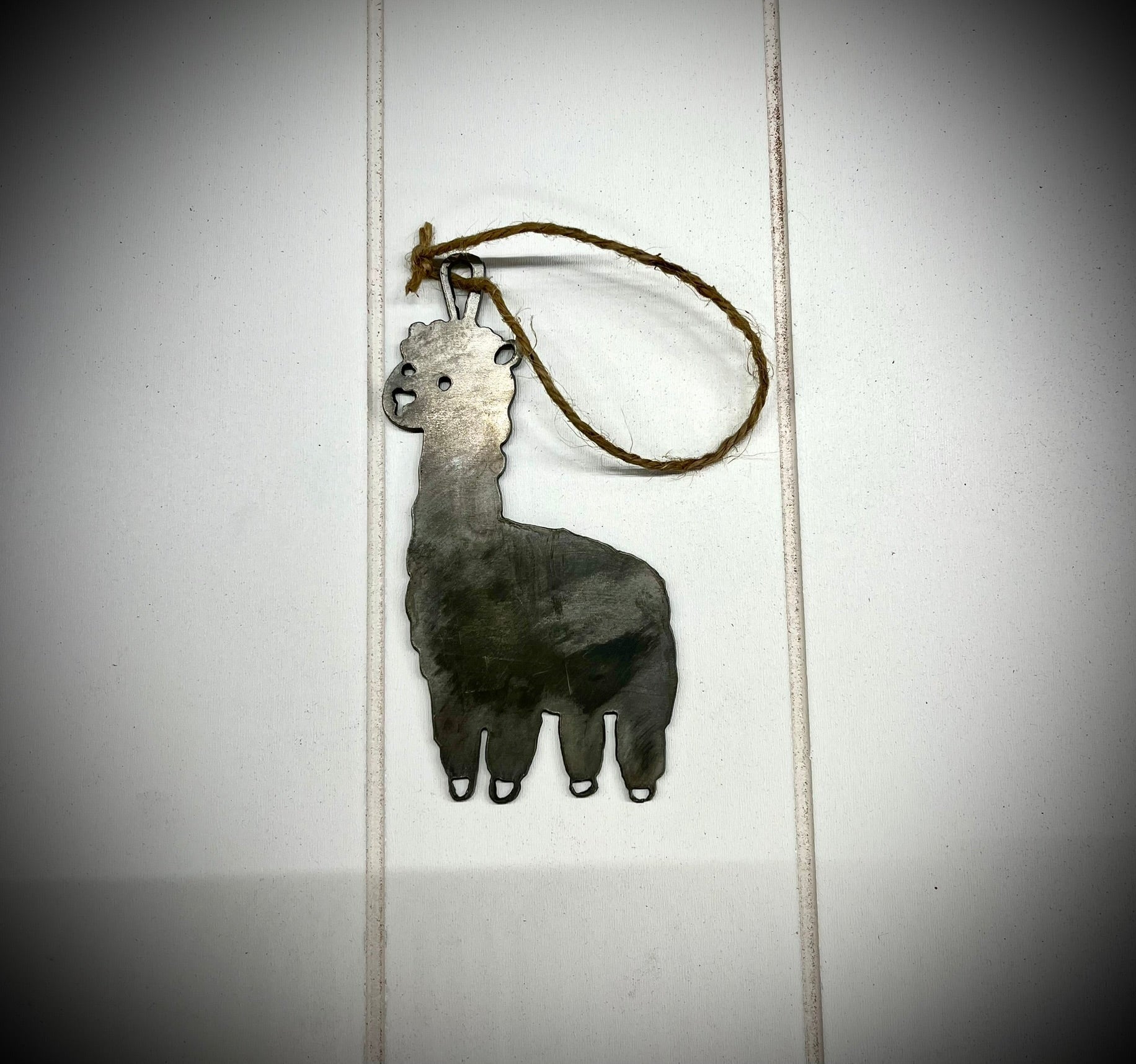 Steel Llama Ornament - alpaca ornament - funny llama decor - Northern Forge, LLC