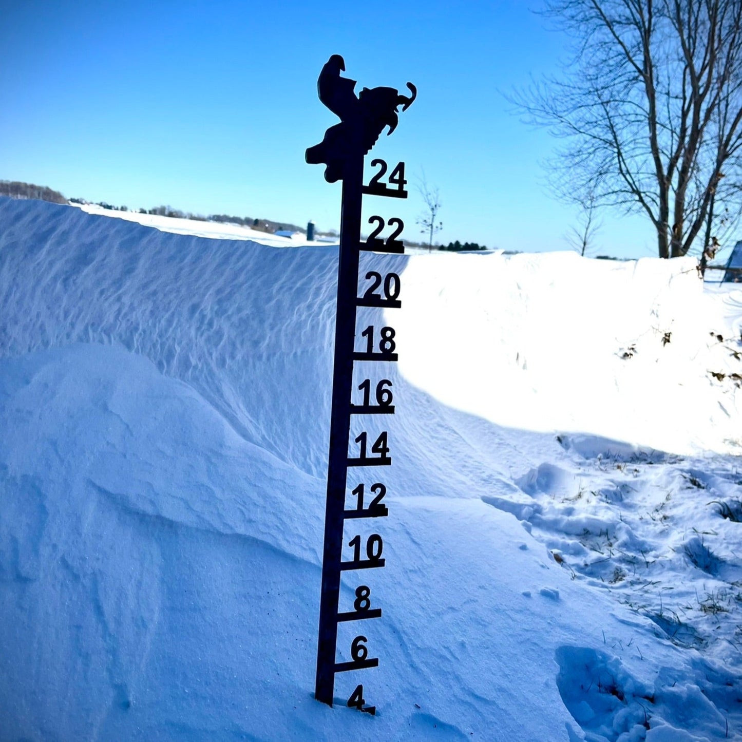 Steel Snowmobile Snow Gauge - 24-inch - 36-inch Snow Gauge - Metal Snow Gauge - Northern Forge, LLC