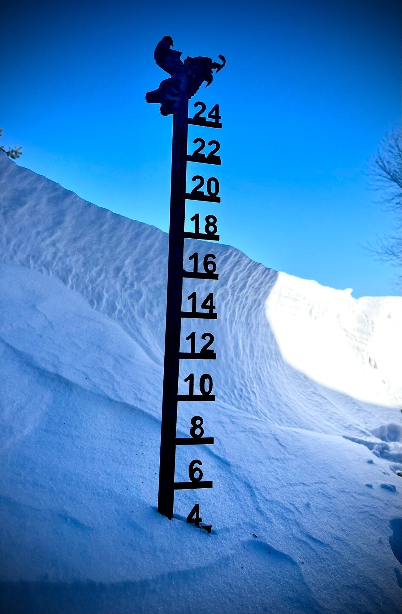 Steel Snowmobile Snow Gauge - 24-inch - 36-inch Snow Gauge - Metal Snow Gauge - Northern Forge, LLC