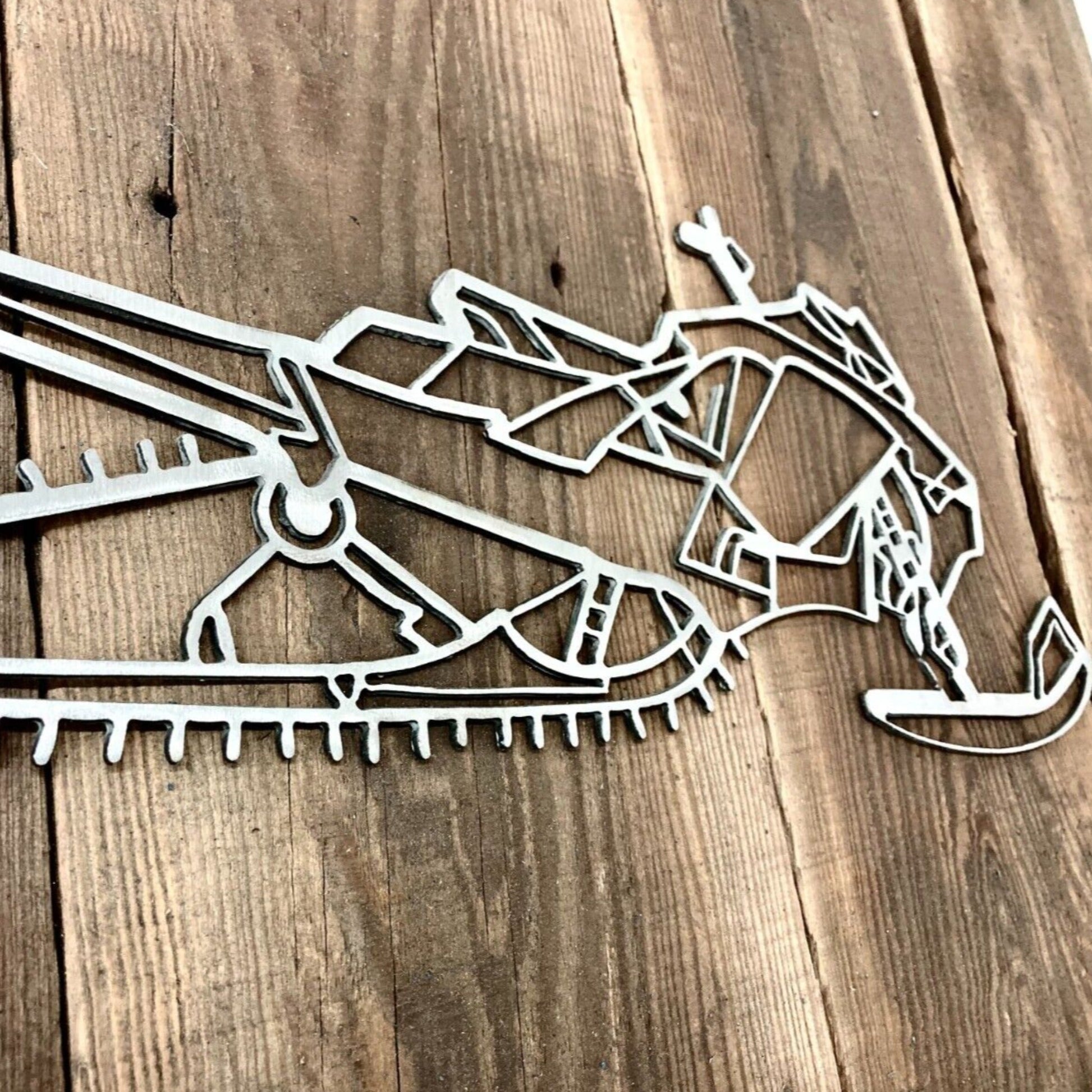 Steel Snowmobile Wall Art - plasma cut snowmobile - snowmobile sign - Northern Forge, LLC