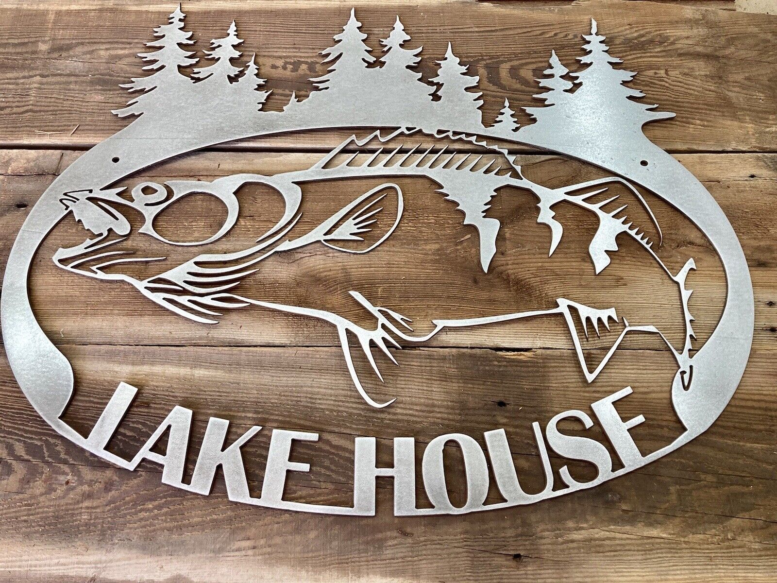 Steel Walleye Lake House Sign - cabin sign - fish - Northern Forge, LLC