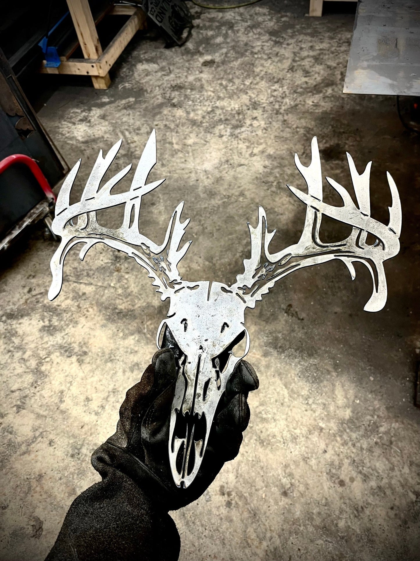 Steel Whitetail Buck Skull Wall Art - big game - hunt - Northern Forge, LLC