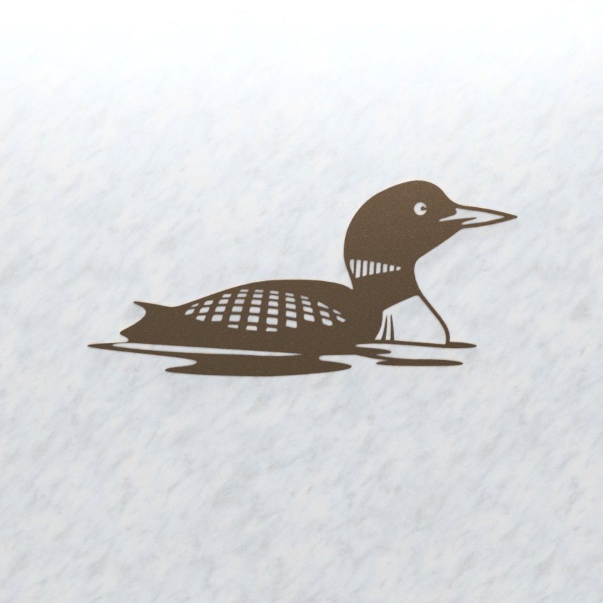 Swimming Loon - cabin sign - fish - Northern Forge, LLC