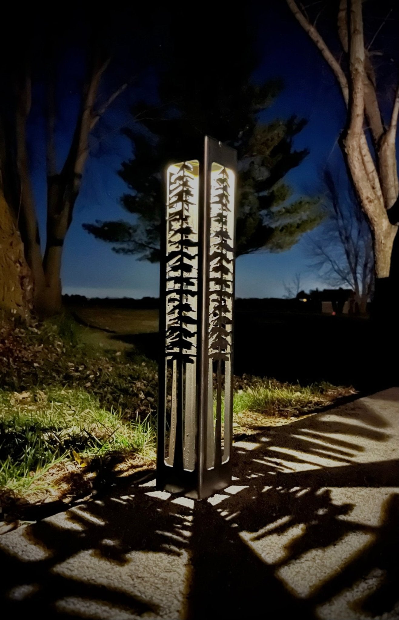 Tall Pine Steel Solar Luminary Pillar | 18 in. – Northern Forge, LLC