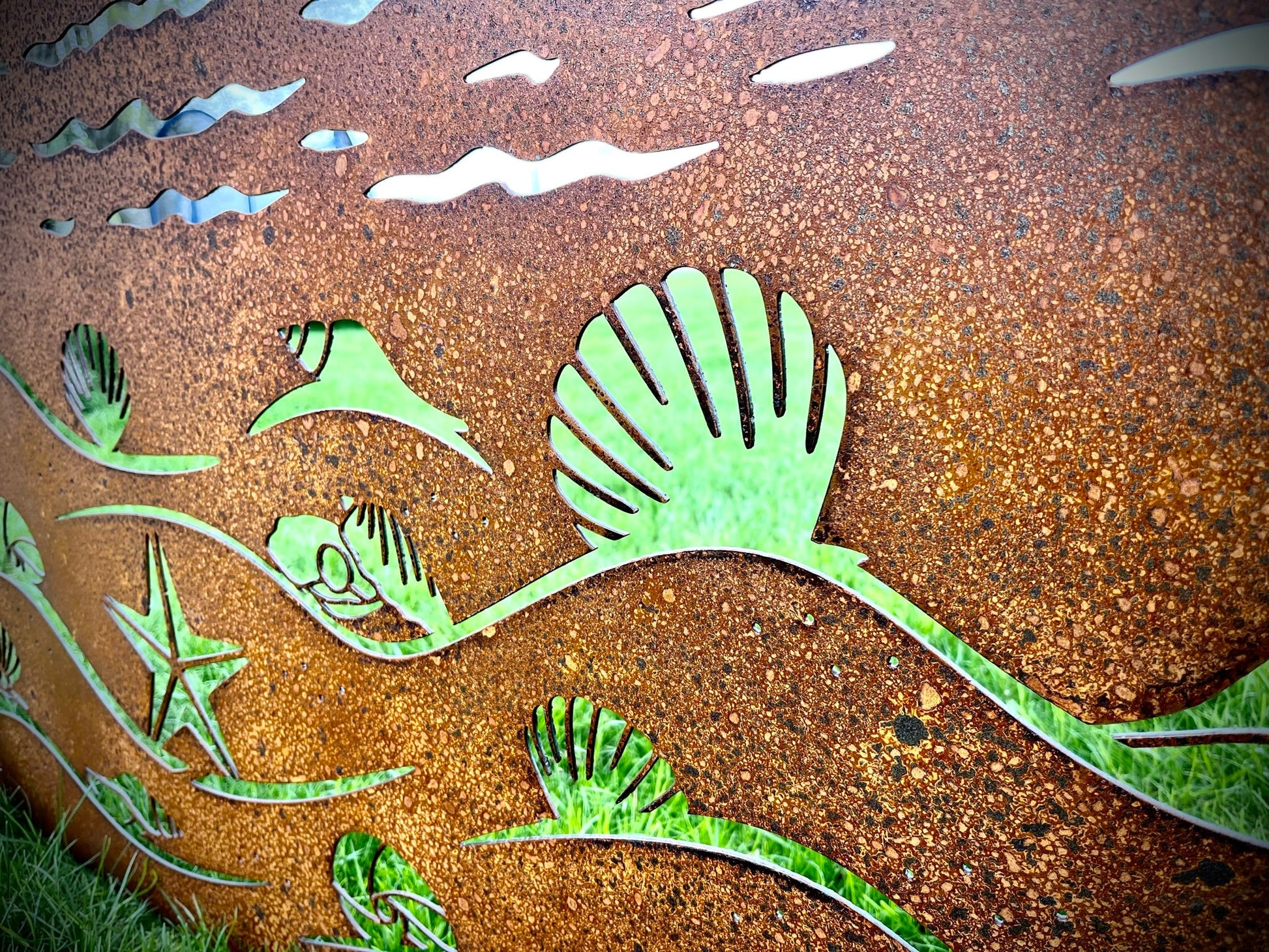 XL Beach-Themed Privacy Panel - beach privacy panel - garden - Northern Forge, LLC